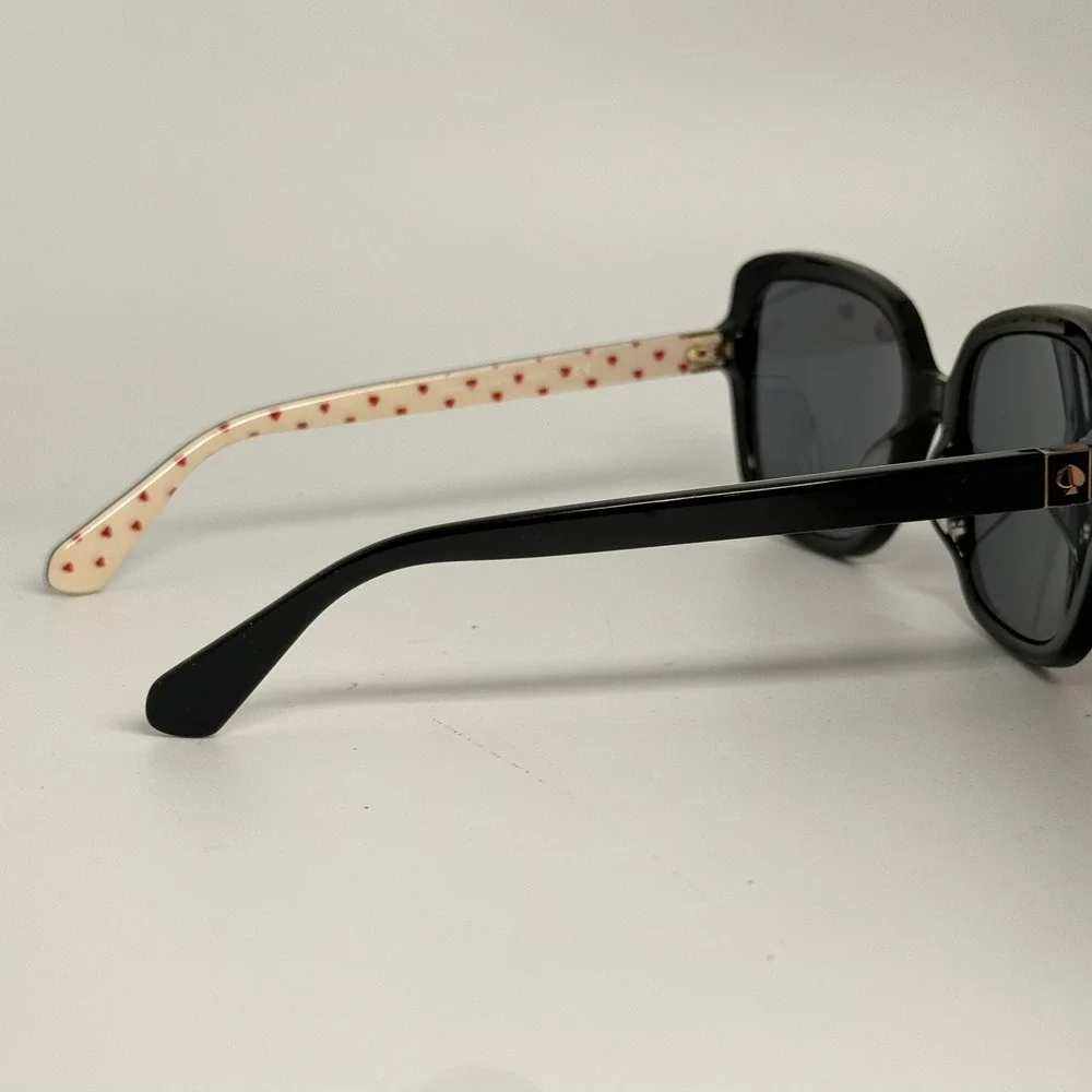 Kate Spade Wilhemina/S Sunglasses Black Square Heart Pattern 807JP 55-18-140